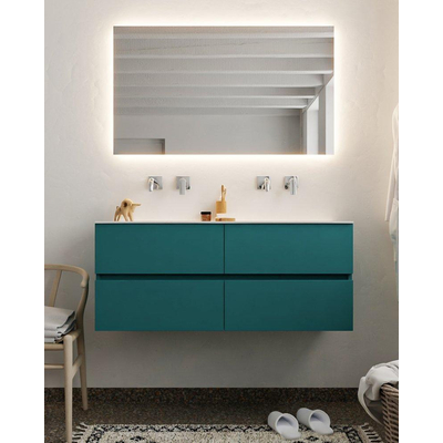 Mondiaz VICA ensemble de meuble de salle de bain - 120cm - meuble sous-vasque smag - 4 tiroirs - lavabo moon double - sans trou de robinet version XL 60cm de haut