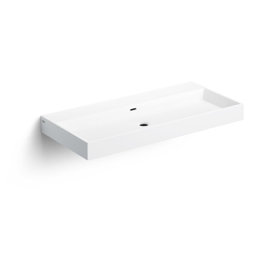 Clou Wash Me lavabo 90x42cm trous de robinetterie pré-percés Aluite Blanc mat