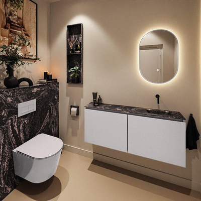 MONDIAZ TURE-DLUX meuble de toilettes 120 cm Cale. EDEN lavabo Lava position droite. Sans trou de robinet.