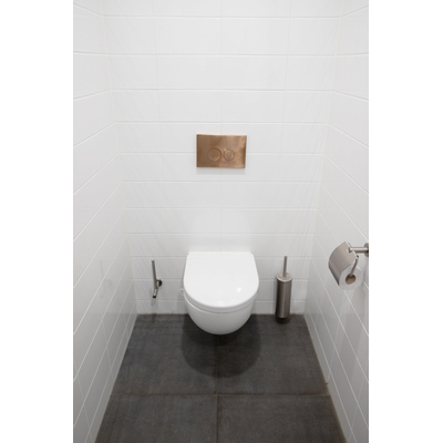 Geberit Duofix Element - UP320 - QeramiQ metal bedieningsplaat - wand - 112cm - ronde knoppen - metaal - geborsteld koper