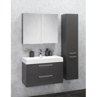 Differnz Somero Ensemble salle de bains 60x54x38cm avec armoire toilette FSC Anthracite