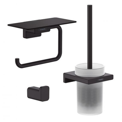 Hansgrohe Addstoris toiletaccessoireset - driedelig - Mat zwart