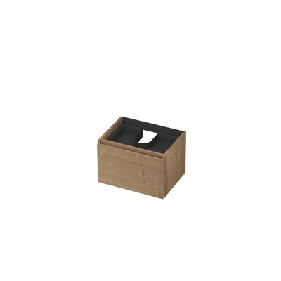 INK Wastafelonderkast - 60x45x40cm - 1 lade - greeploos - met houten keerlijst - MDF - Ash grey