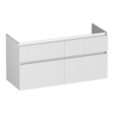 BRAUER Delight Wavy meuble sous-lavabo 120 4 tiroirs softclose - sans poignées - 2 découpes pour siphon - blanc mat