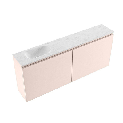MONDIAZ TURE-DLUX 120cm toiletmeubel Rosee. EDEN wastafel Opalo positie links. Met 1 kraangat.