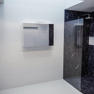 Mondiaz CUBB Spiegelkast - 100x70cm - 2 deuren - Talc (Wit) OUTLETSTORE