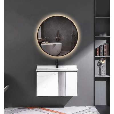 Adema Lonato spiegel – Ø100 cm – indirecte LED rondom – infrarood schakelaar – Zwart mat