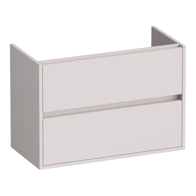 BRAUER Adore meuble sous-lavabo peu profond - 80x39x55cm - 2 tiroirs softclose - sans poignées - 1 découpe pour siphon - sable mat