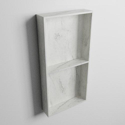 Mondiaz Easy nis 29.5x59.5x8cm voor Inbouw/opbouw 2 open vakken Solid surface Opalo