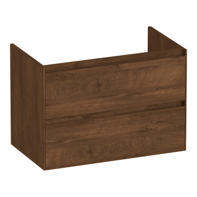 BRAUER Inspire meuble sous lavabo 80 2 tiroirs softclose - sans poignée - 1 découpe pour le siphon - Forêt Cacao