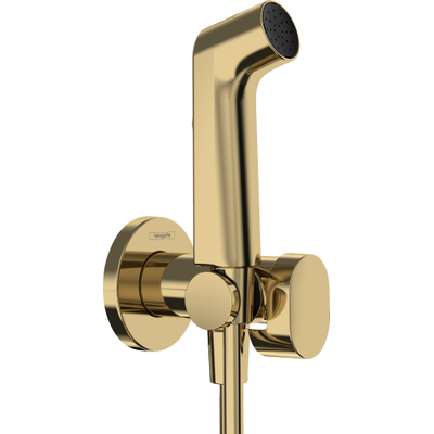Hansgrohe Bidette bidet handdouche - 1jet s ecosmart v. warm waterm. Porter douchehouder en doucheslang 125cm - polished gold optic