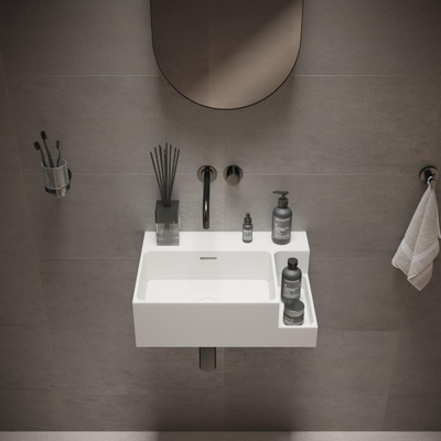 Ideavit SolidDual Wastafel 50x36x15,5cm 0 kraangaten 1 wasbak Solid Surface wit mat