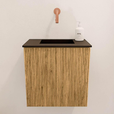 Mondiaz JOYA 40cm meuble de toilette - couleur Oak - Vasque FAYE position Milieu Sans trou de robinet couleur Urban.