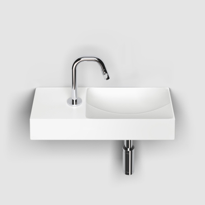 Clou Vale Lave-main 45cm avec trou pour robinet à gauche Céramique Blanc mat