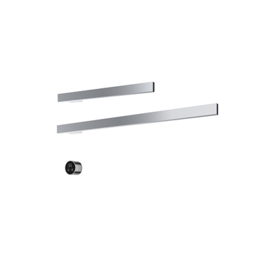 Hotbath &MORE Handdoekradiator - 80x38cm - vierkant - 2 stangen 80cm en 50cm - horizontaal - met schakelaar - chroom