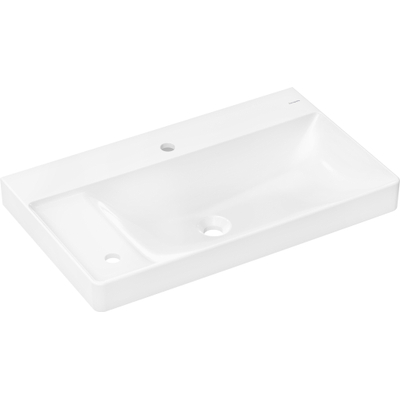 Hansgrohe Xelu Q wastafel - 80x48x8cm - planchet links - 1 kraangat - wit