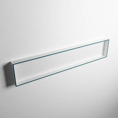 Mondiaz Easy nis 29.5x149.5x8cm voor Inbouw/opbouw 1 open vak Solid surface Talc/Smag