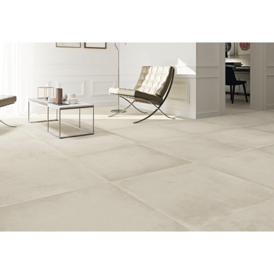 Terravito Savello Ivory carrelage mural et de sol - 60x60cm - 10mm - Carré - rectifié - effet béton - beige mat