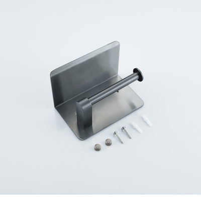 Fortifura Calvi toiletrolhouder - met plateau - PVD - geborsteld gunmetal (antraciet)
