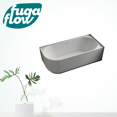 FugaFlow Eccelente Anta baignoire semi-îlot d'angle - droite - 170x80x58cm - avec vidage - acrylique - blanc mat