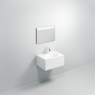 Clou Hammock plan vasque 70x50,3cm simple vasque au centre Aluite Blanc mat