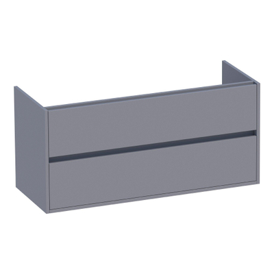 BRAUER Adore meuble sous-lavabo - 120x46x55cm - 2 tiroirs softclose - sans poignées - 2 découpes pour siphon - gris mat