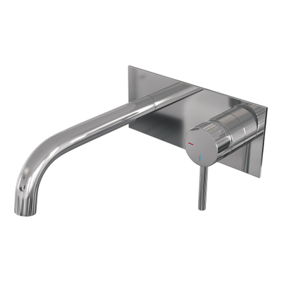 BRAUER Stripe Inbouw Wastafelmengkraan - gebogen uitloop en afdekplaat - model A1 - chroom