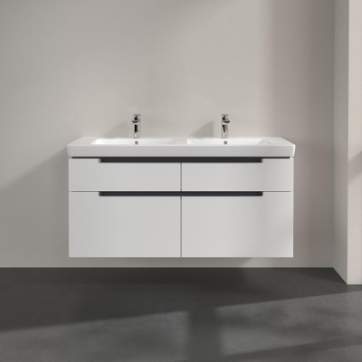 Villeroy & Boch Subway 2.0 wastafelonderkast - 128.7x59cm - 4 lades - mat wit