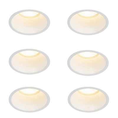 QAZQA Dept spot encastrable - set de 6 - 10,5x10,5x10,4cm - dimmable - IP44 - blanc mat