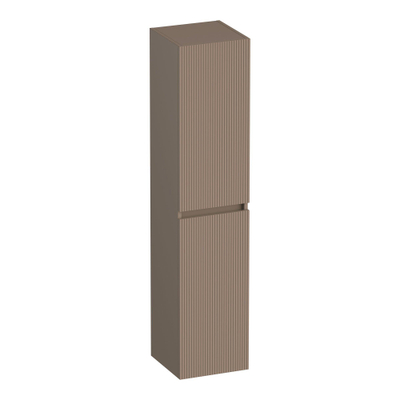 BRAUER Joy Wavy Armoire haute - 160x35x35cm - 1 porte - ouvrant à gauche ou à droite - sans poignée - moka mat