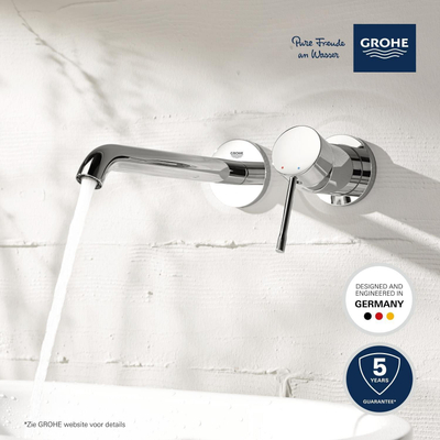 GROHE Essence New Wastafelkraan Inbouw - uitloop 18.3cm - M-size - zonder waste - chroom