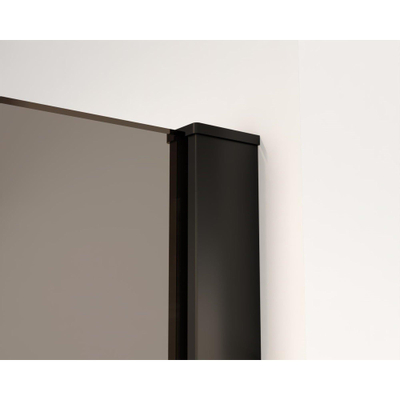 FortiFura Galeria inloopdouche - 90x200cm - rookglas - wandarm - mat zwart