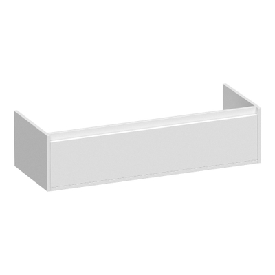 BRAUER Hope meuble sous lavabo - 119x30x45.5cm - 2 tiroirs à fermeture douce - sans poignée - 2 découpes pour siphon - brillant blanc