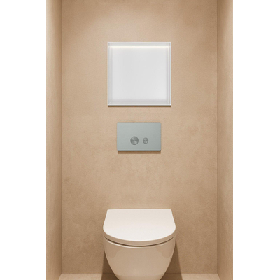 Hotbath &MORE Boîte encastrée ou niche encastrée 30x30x10cm sans cadre + LED Mat blanc