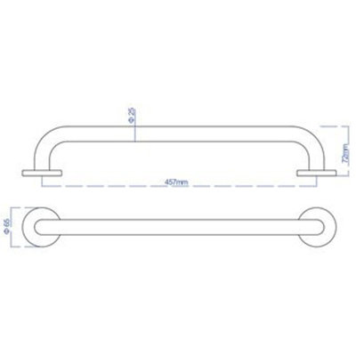 Plieger Uni badgreep 45cm chroom