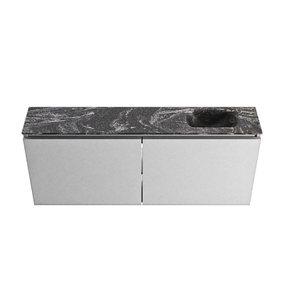 MONDIAZ TURE-DLUX Meuble de toilette 120 cm Plata. Lavabo EDEN Lava position à droite. Avec 1 trou de robinet.