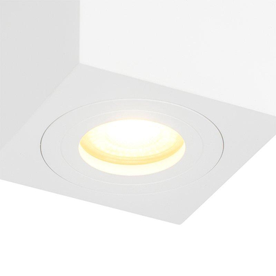 QAZQA Capa spot de salle de bains en surface - 9x9x9,5cm - carré - blanc mat