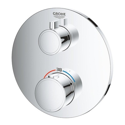Grohe Grohtherm Inbouwthermostaat - 2 knoppen - zonder omstel - rond - chroom