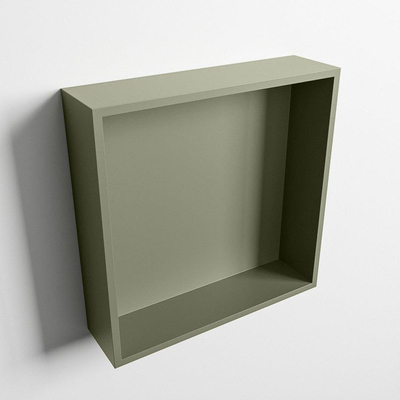 Mondiaz Easy nis 29.5x29.5x8cm - inbouw/opbouw - 1 open vak - Solid surface - Army