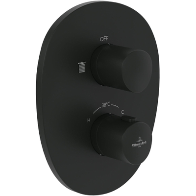 Villeroy & Boch Antao Mitigeur thermostatique encastré avec robinet d'arrêt - noir mat