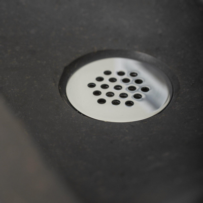 Differnz ensemble pour lave-mains - 40x23x11cm - Rectangulaire - 1 trou de robinet - Chromé - Pierre naturelle Bluestone