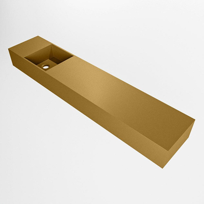 Mondiaz TYNE Lavabo - 110x23x12cm - vasque à gauche - sans trous de robinet - solid surface - Oro
