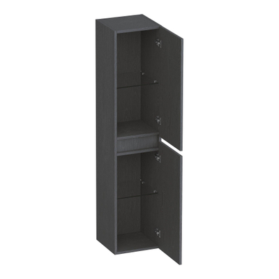 BRAUER Joy armoire de salle de bains - 160x35x35cm - 2 portes - sans poignée - ouvrant à gauche ou à droite - Timber Grey