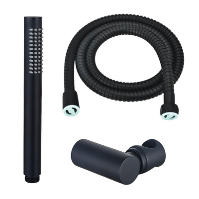 Fortifura Calvi Handdoucheset - 22.5cm - staaf - met houder - anti-twist - slang - 150cm - mat zwart