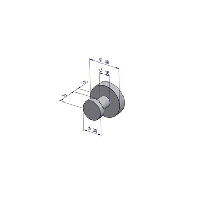 Plieger Como handdoekhaak magnetisch 49mm brushed