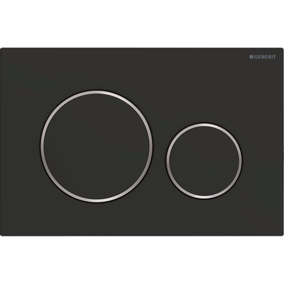 Geberit Sigma20 bedieningsplaat - 2-toets spoeling - rond - dualflush - mat zwart chroom