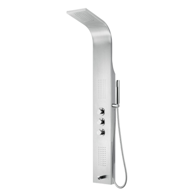 Aloni panneau de douche - 160x46x20cm - douchette à main - jets de massage - robinet de bec - inox