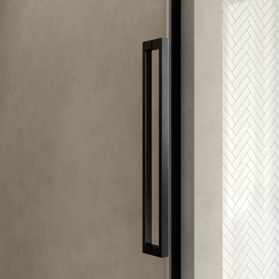 BRAUER Stellar Porte de niche - 2 parties - 120x200cm - porte battante - vitrification - réversible - verre transparent - cuivre brossé PVD