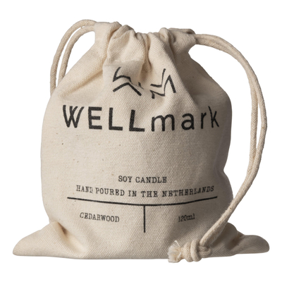 Wellmark Geurkaars Cederwood klein 6x6.5cm bruin messing glas Light My Fire SHOWROOMMODEL