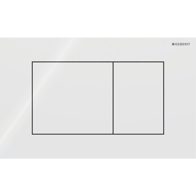 Geberit Sigma40 bedieningsplaat - 2-toets spoeling - extra dun - vierkante knoppen - glas - glans wit